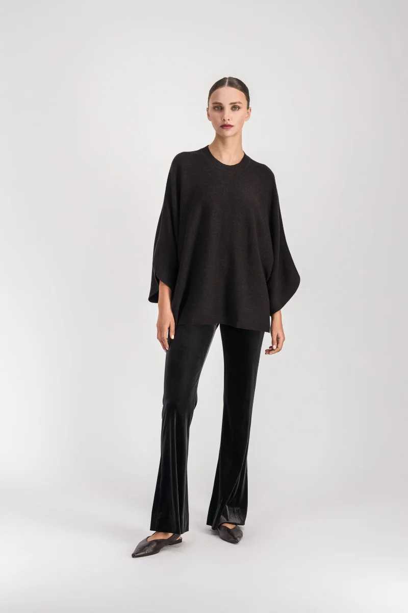 Pantalon évasé en velours ébène – Image 3