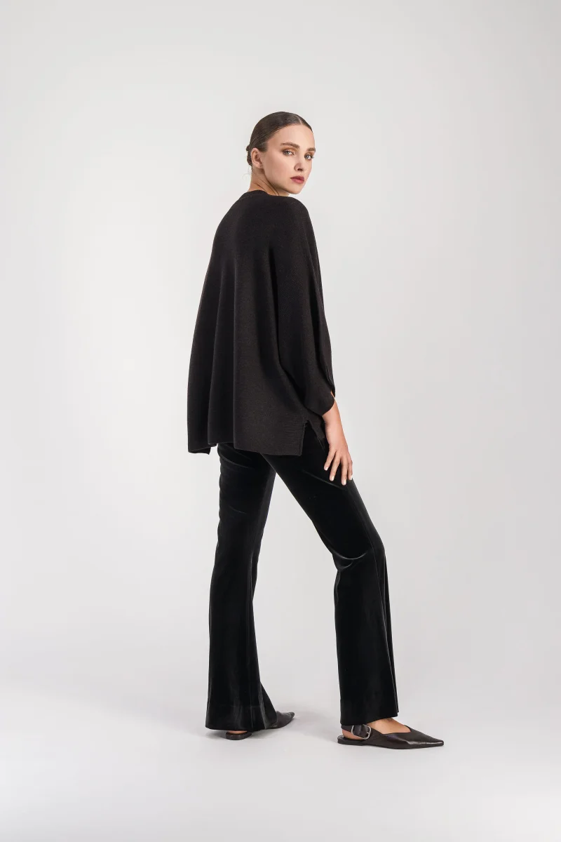 Pantalon évasé en velours ébène – Image 4