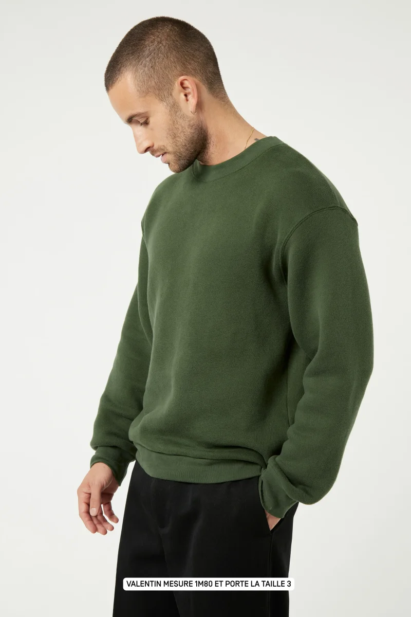 Belleville le sweat Rivedroite Club - Coton recyclé Kaki – Image 4