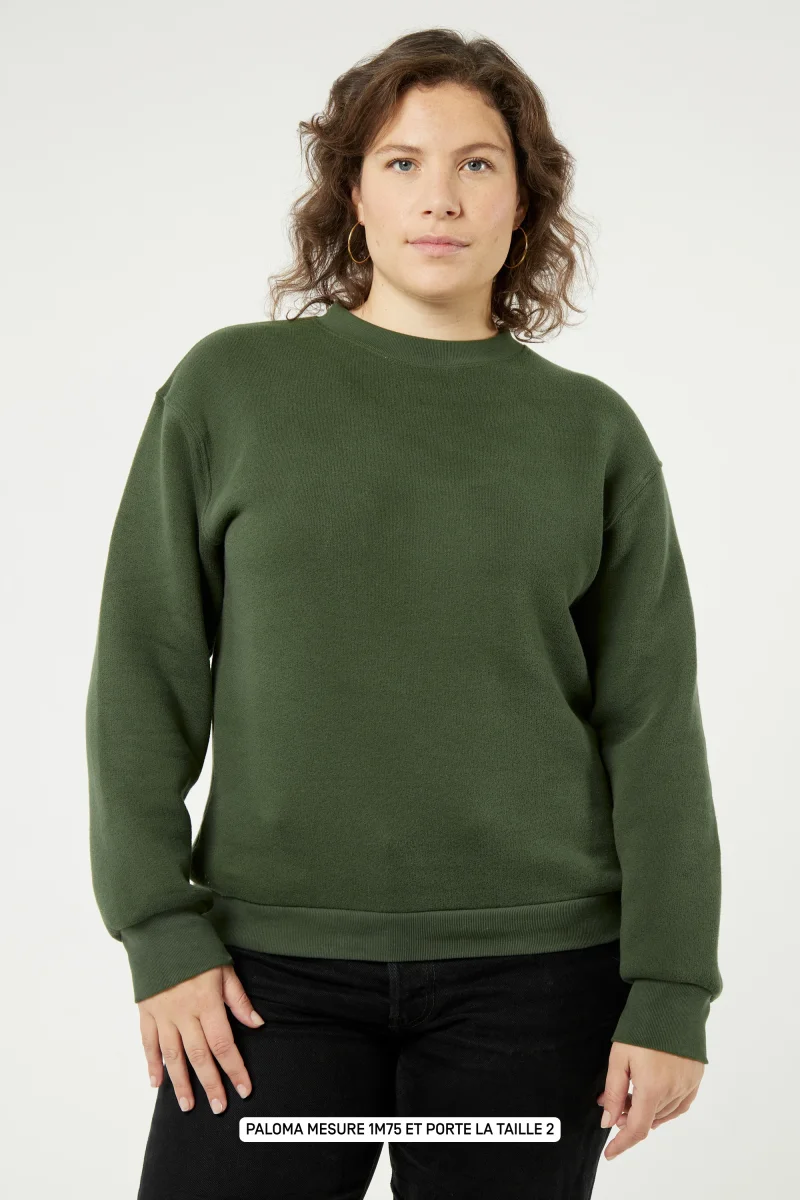 Belleville le sweat No Compromise - Coton recyclé Kaki – Image 3
