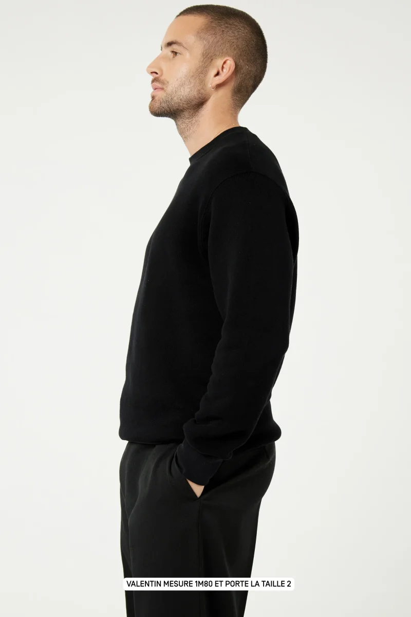 Belleville le sweat - Coton recyclé Noir – Image 3