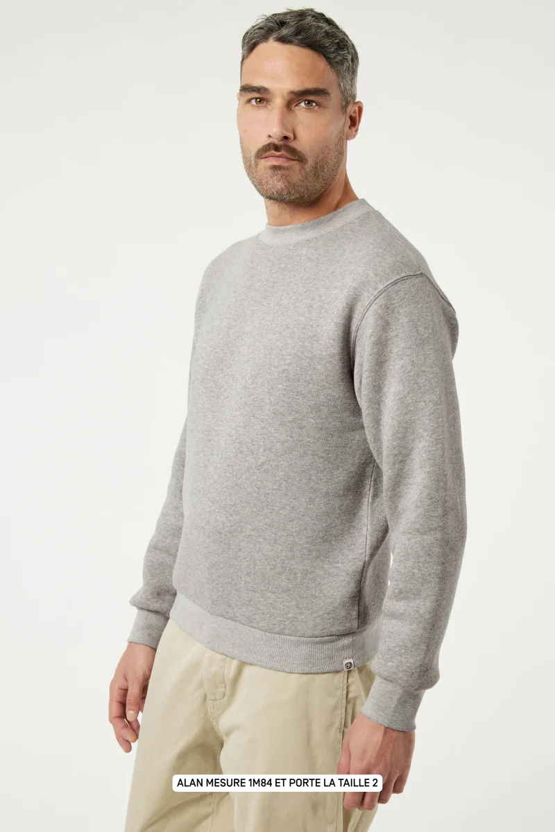 Belleville le sweat No Compromise - Coton recyclé Gris Chiné – Image 3