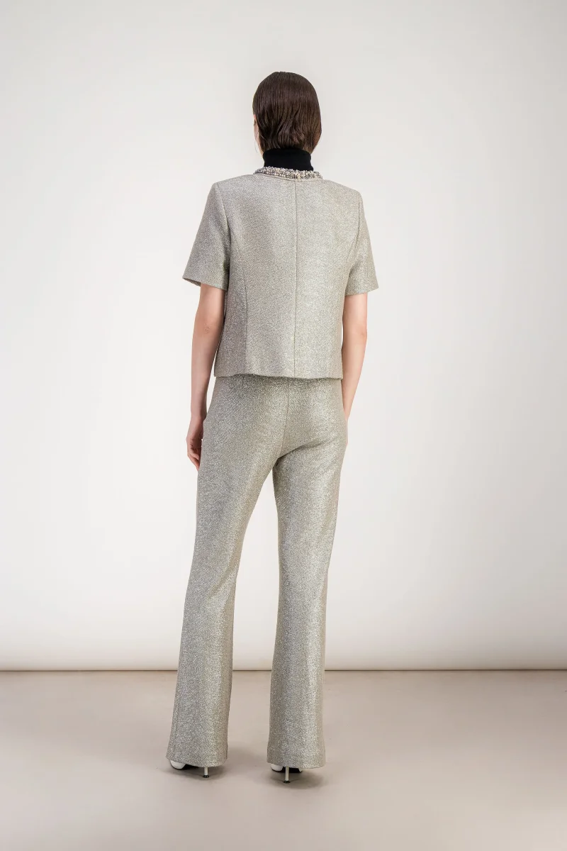 Veste droite en jersey lamé – Image 5