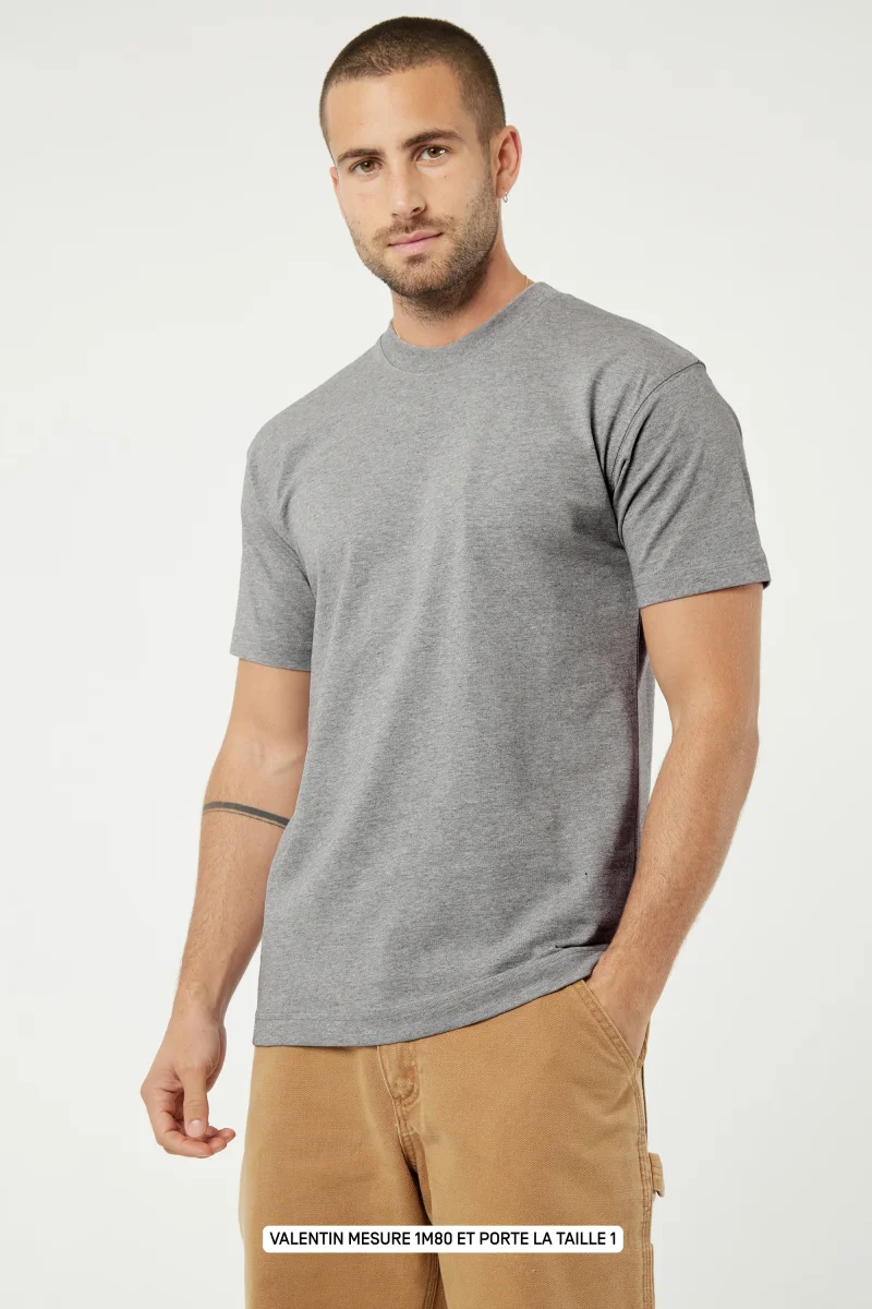 Pigalle le t-shirt No Compromise - Coton recyclé Gris Chiné – Image 4