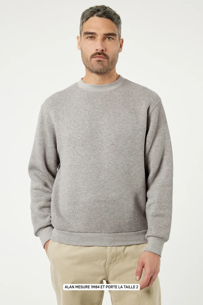 Belleville le sweat No Compromise - Coton recyclé Gris Chiné – Image 4