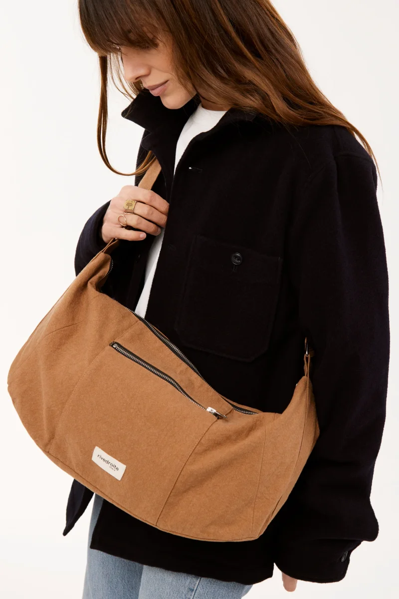 Charlot le sac Crossbody - Coton recyclé Camel – Image 3