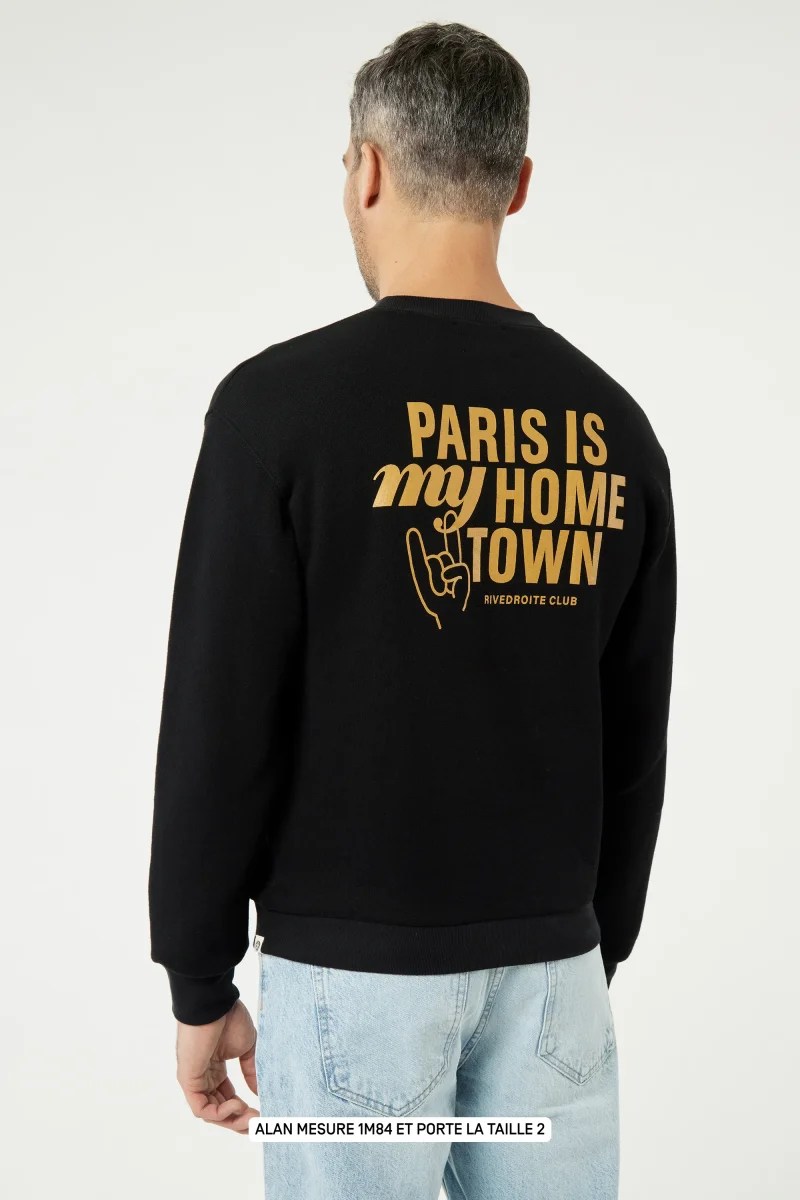 Belleville le sweat Paris is my hometown - Coton recyclé Noir – Image 5