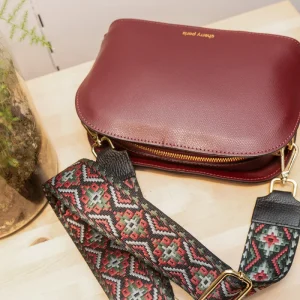 Sangle Sac CLOTHILDE - Bordeaux/Kaki