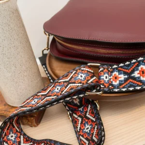 Sangle Sac CLOTHILDE - Noir/Rouille