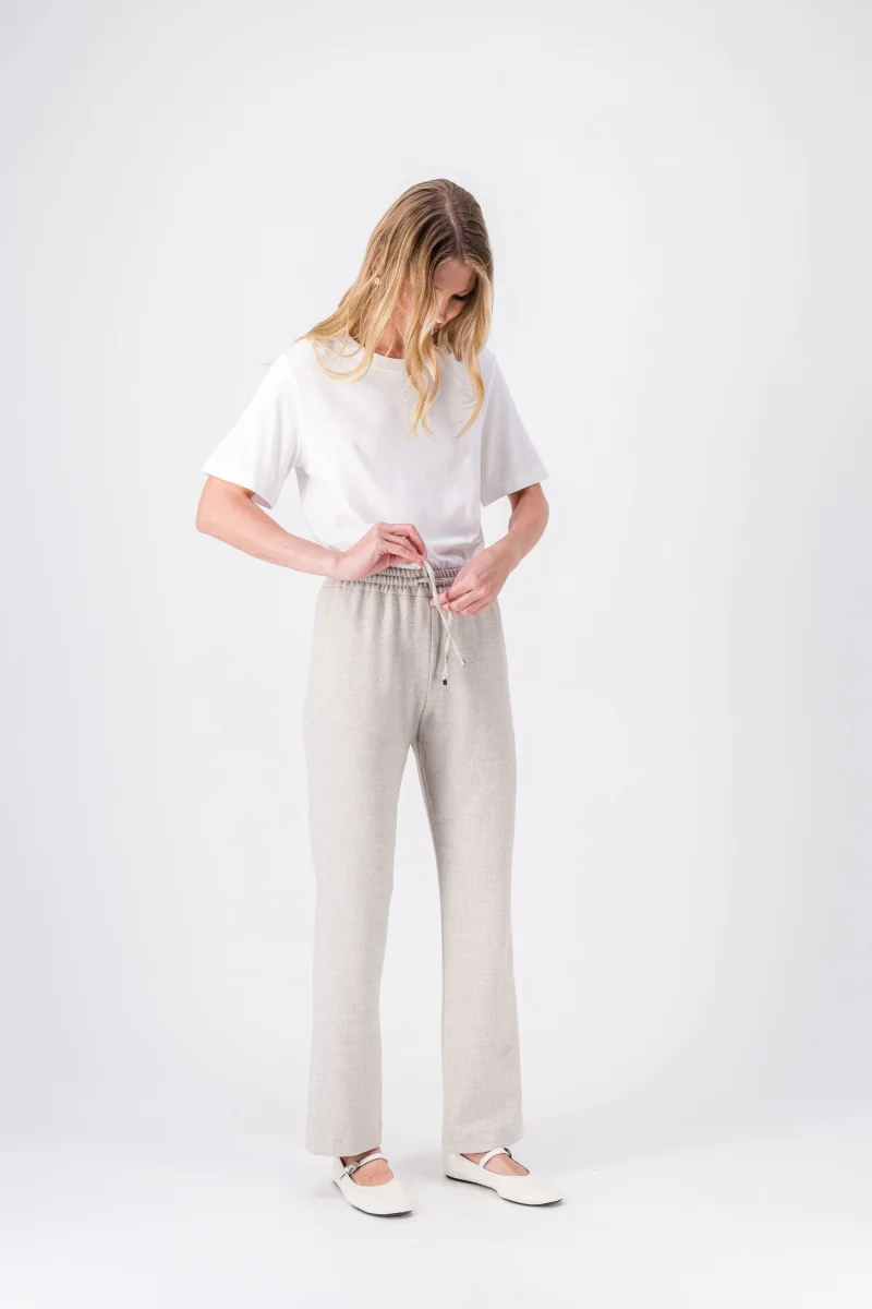 Pantalon droit beton avec taille ajustable – Image 4