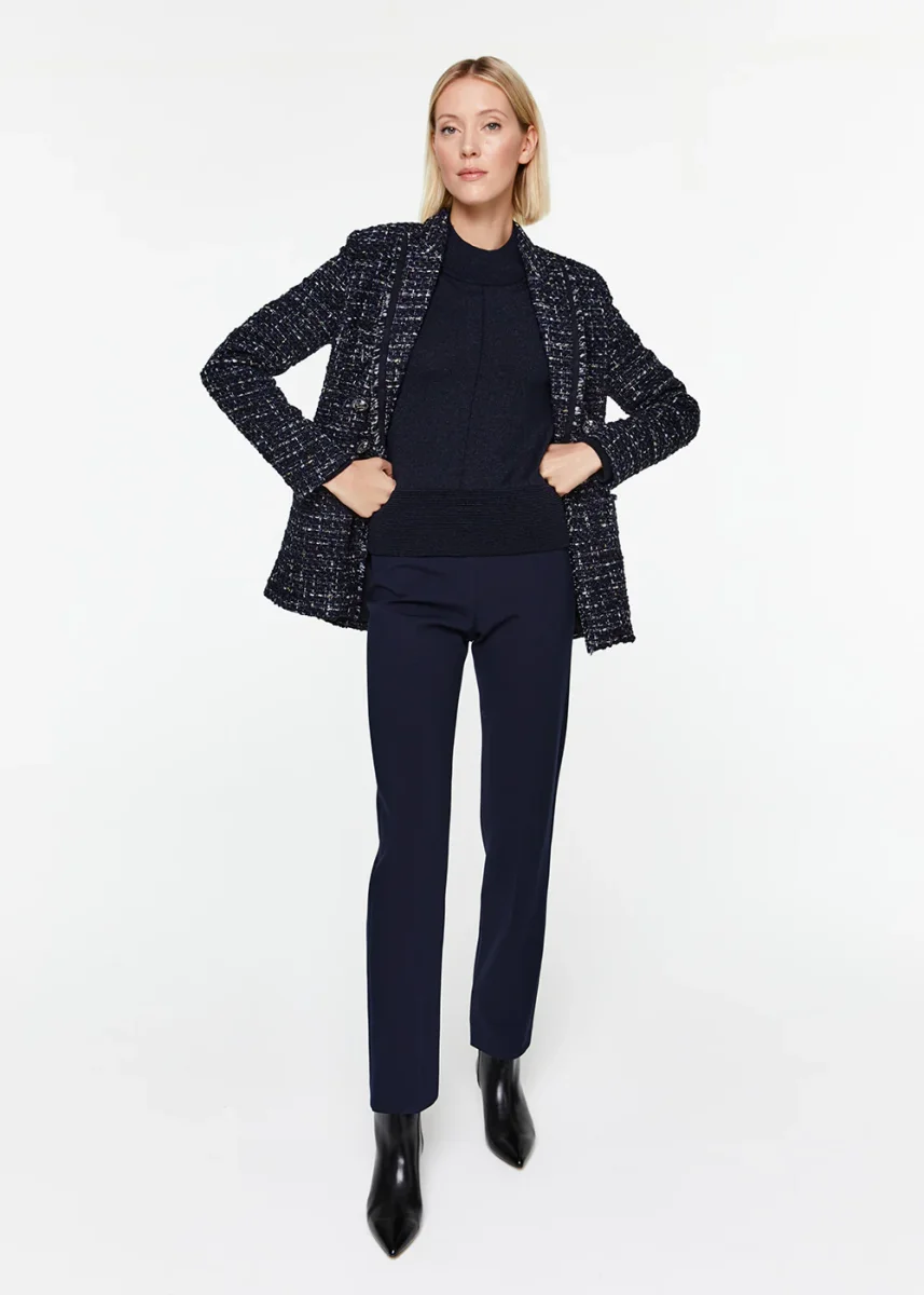 Pantalon droit à plis marine – Image 3