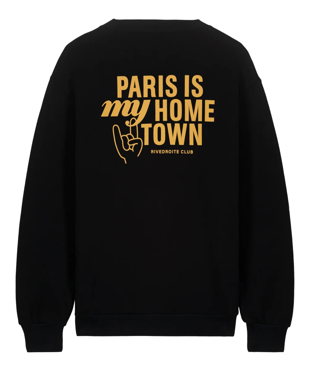 Belleville le sweat Paris is my hometown - Coton recyclé Noir – Image 7