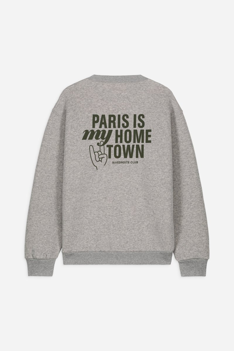Belleville le sweat Paris is my hometown - Coton recyclé Gris Chiné – Image 6