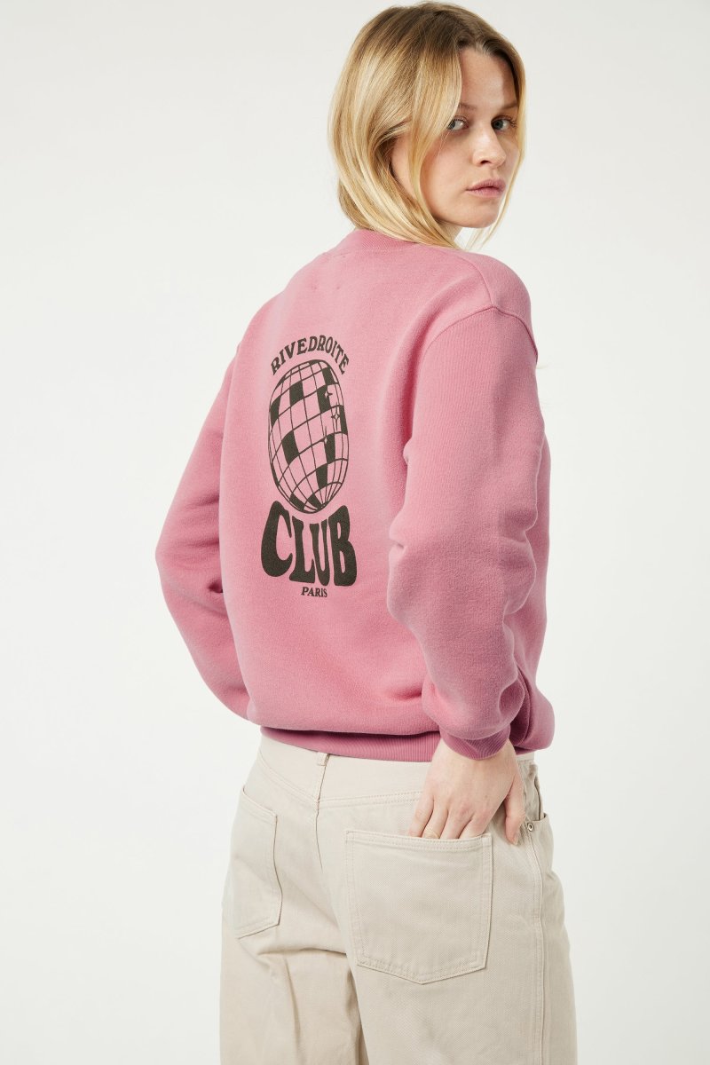 Belleville le sweat Rivedroite Club - Coton recyclé Bois de Rose