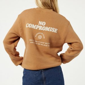 Belleville le sweat No Compromise - Coton recyclé Camel