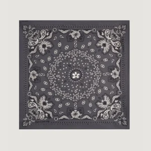 Bandana Classique en Soie - GRIS ANTHRACITE - Petit Modèle