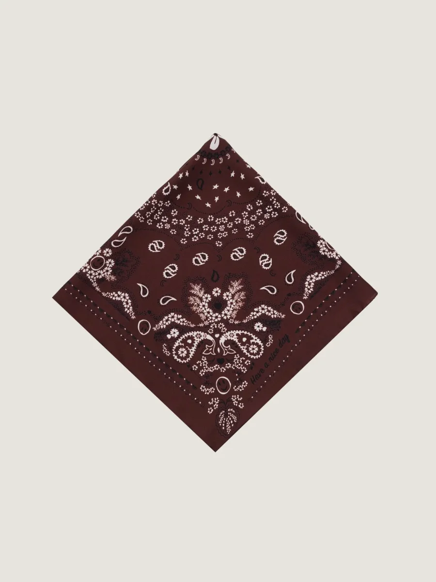 Bandana Classique en Soie - MARRON - Petit Modèle – Image 4