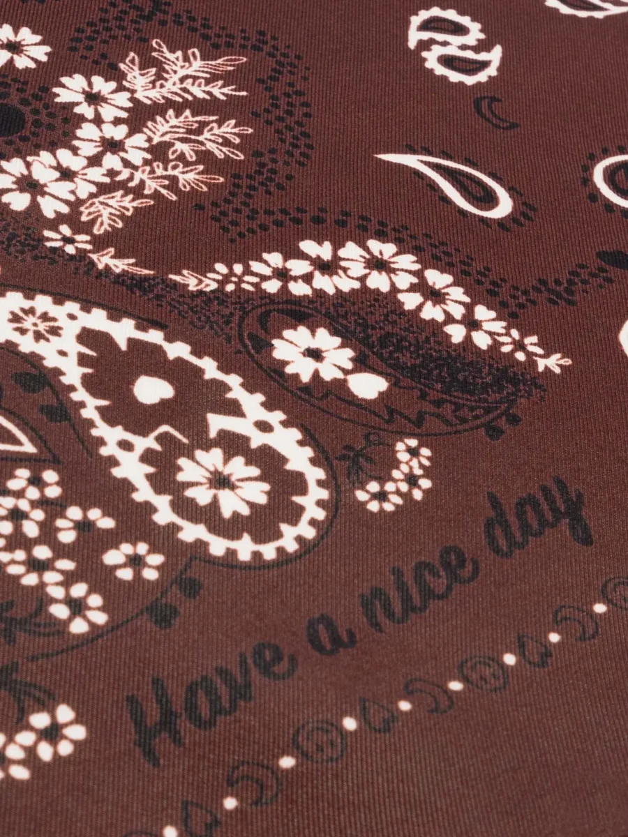 Bandana Classique en Soie - MARRON - Petit Modèle – Image 5