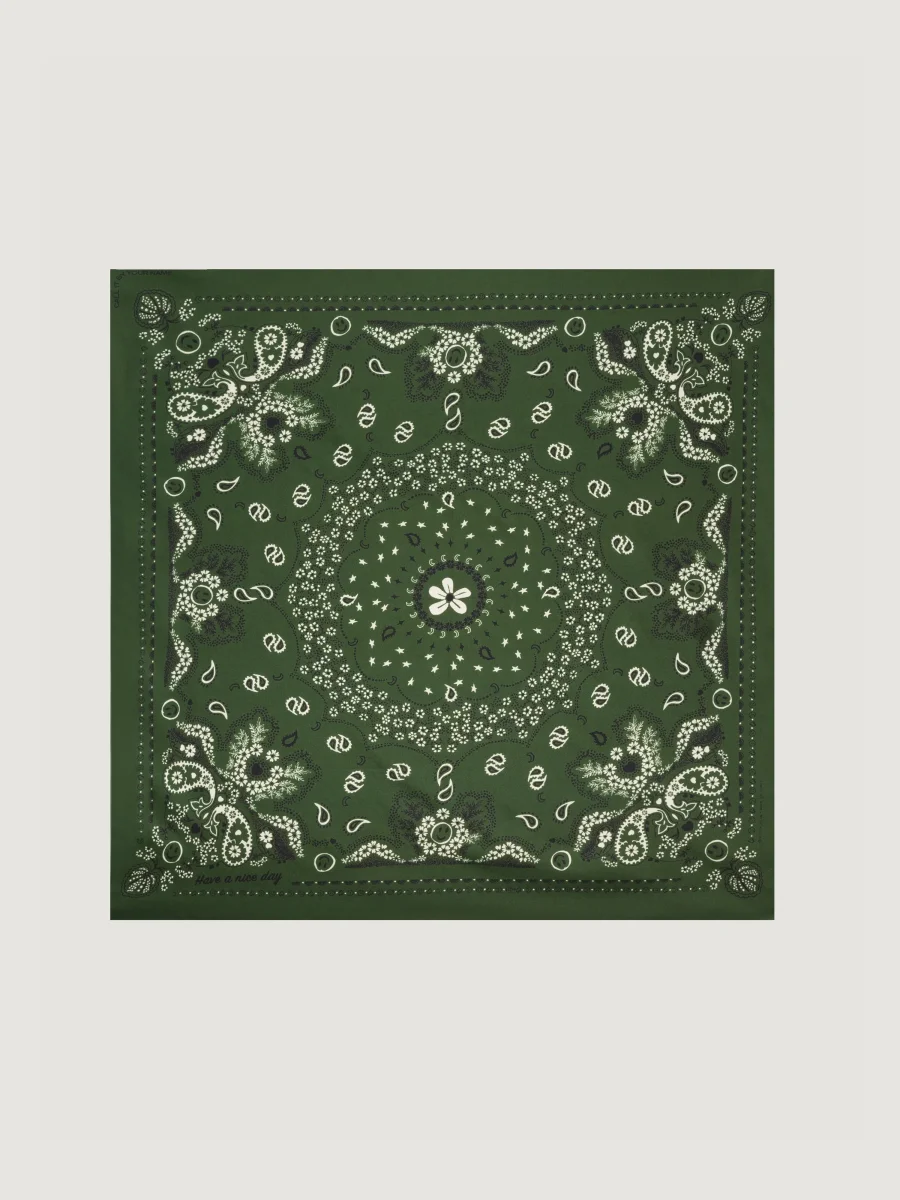 Bandana Classique en Soie - VERT BOUTEILLE - Petit Modèle