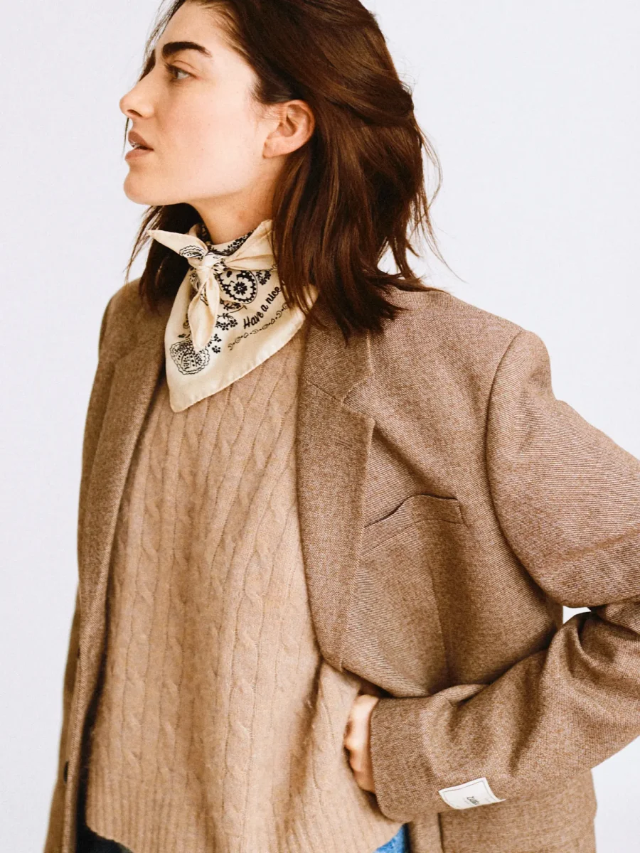 Bandana Classique en Soie - ÉCRU - Petit Modèle – Image 3