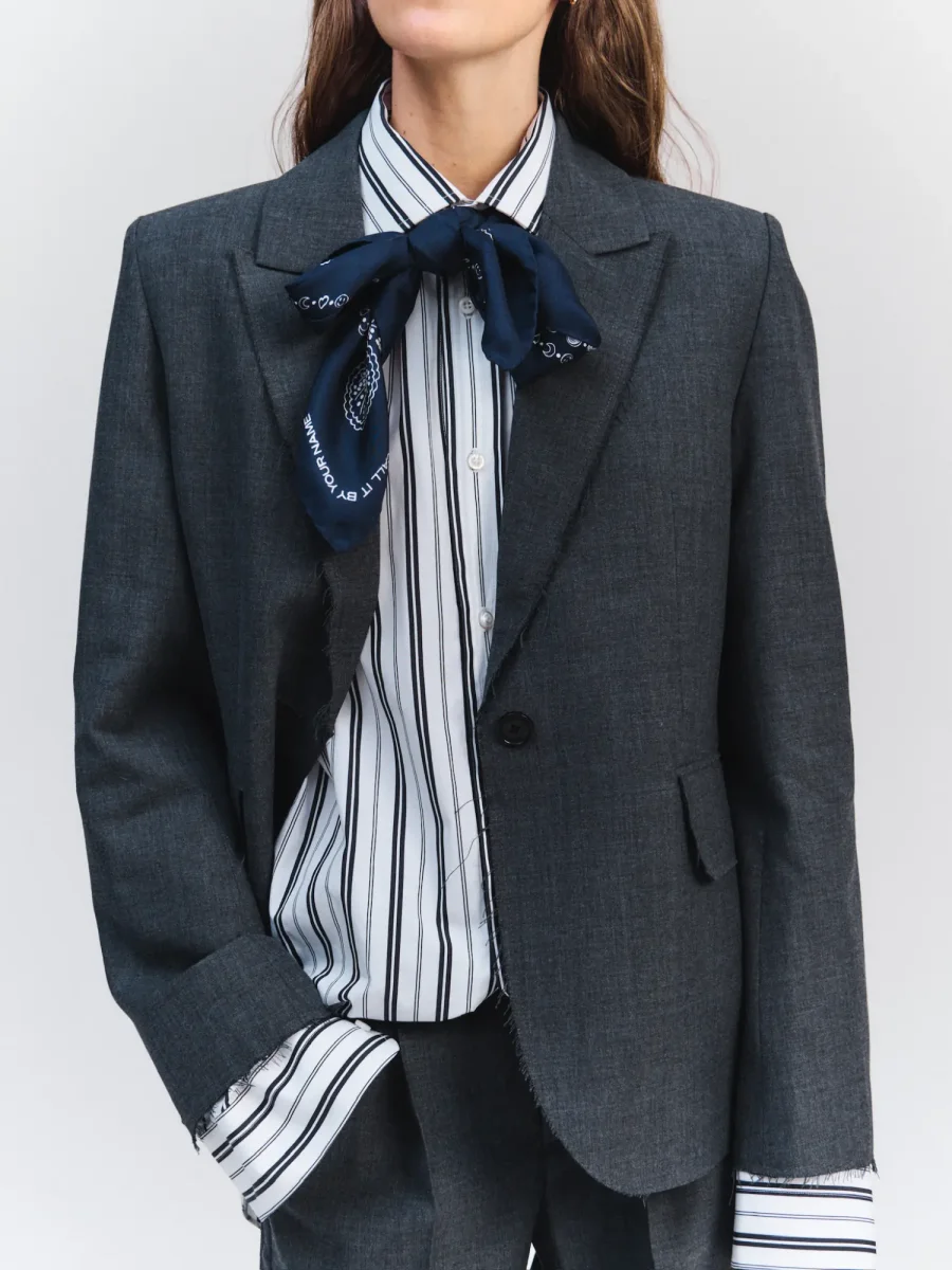 Bandana Classique en Soie - NAVY - Grand Modèle – Image 3