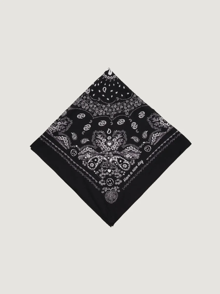 Bandana Classique en Soie - BLACK - Grand Modèle – Image 4