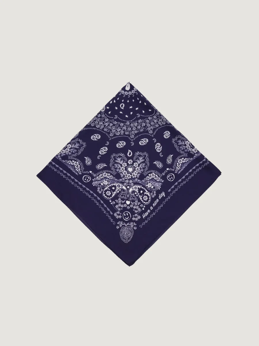 Bandana Classique en Soie - NAVY - Grand Modèle – Image 4