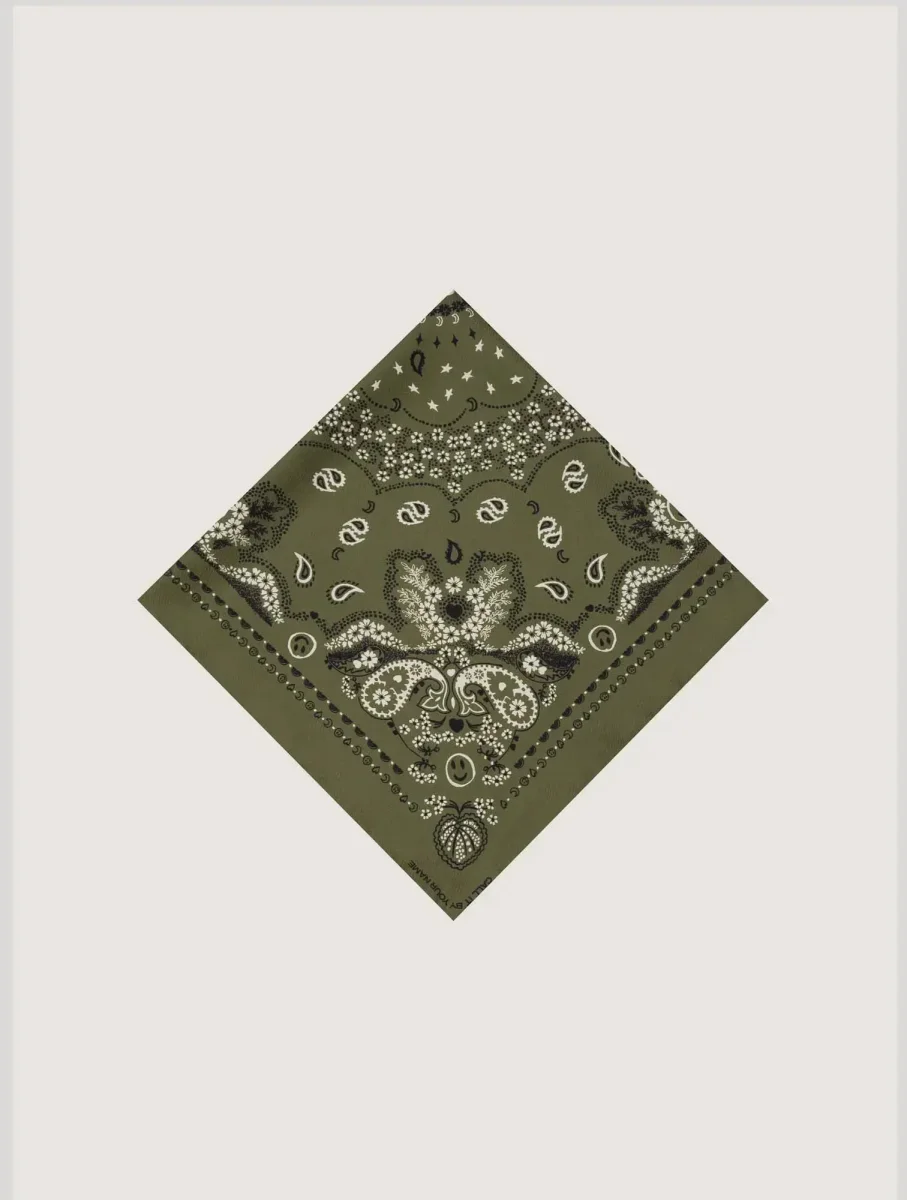 Bandana Classique en Soie - KAKI - Petit Modèle – Image 4