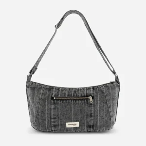 Mini Charlot le sac crossbody - Denim Noir Rayé