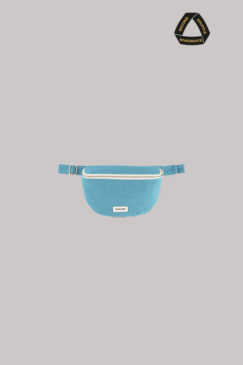 SECOND SOUFFLE │ Custine le sac banane - Coton Recyclé Bleu Méditerranée