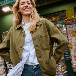 Barbès la veste Worker - Coton recyclé Kaki