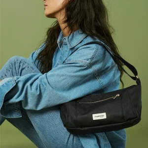 Charlot XS le sac à main - Coton recyclé ciré Noir