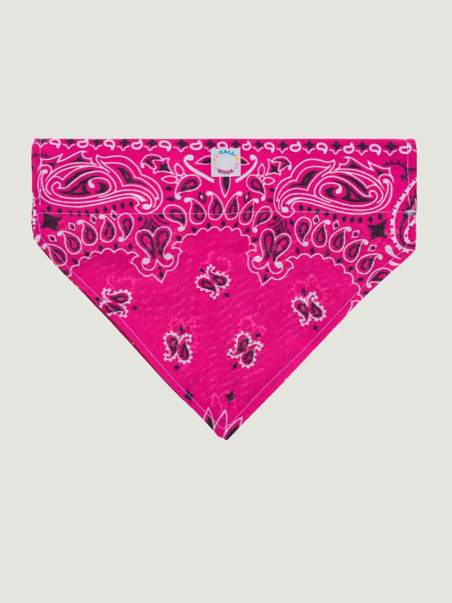 Grand bandana collier chien - Bordeaux / Fuschia - Taille L – Image 3