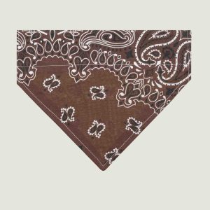Grand bandana collier chien - Marron / Beige - Taille L
