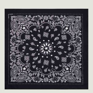 Bandana en Soie - STAR - BLACK - Grand Modèle