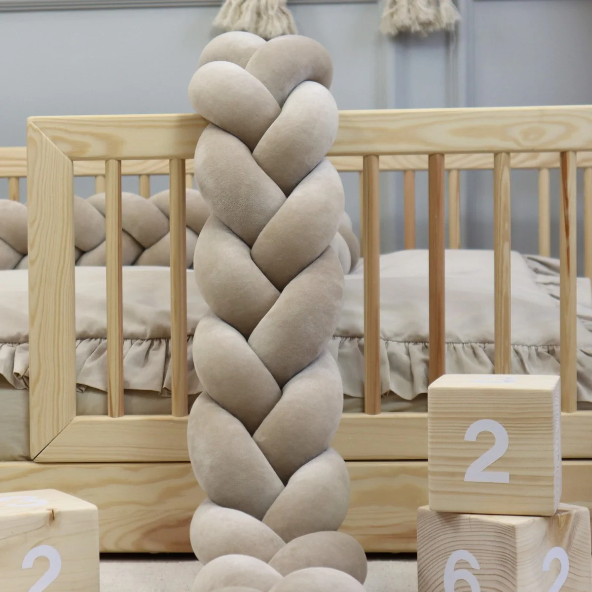 Tresse de lit 3 brins Beige foncé – Image 3