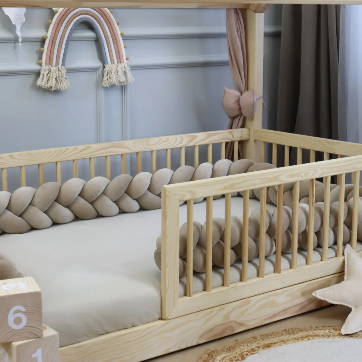 Tresse de lit 3 brins Beige foncé – Image 4