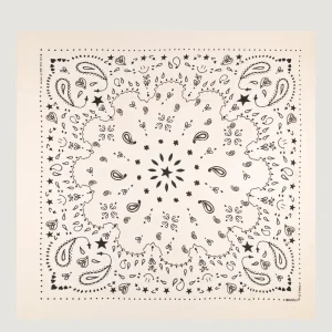 Bandana en Soie - STAR - ECRU - Grand Modèle