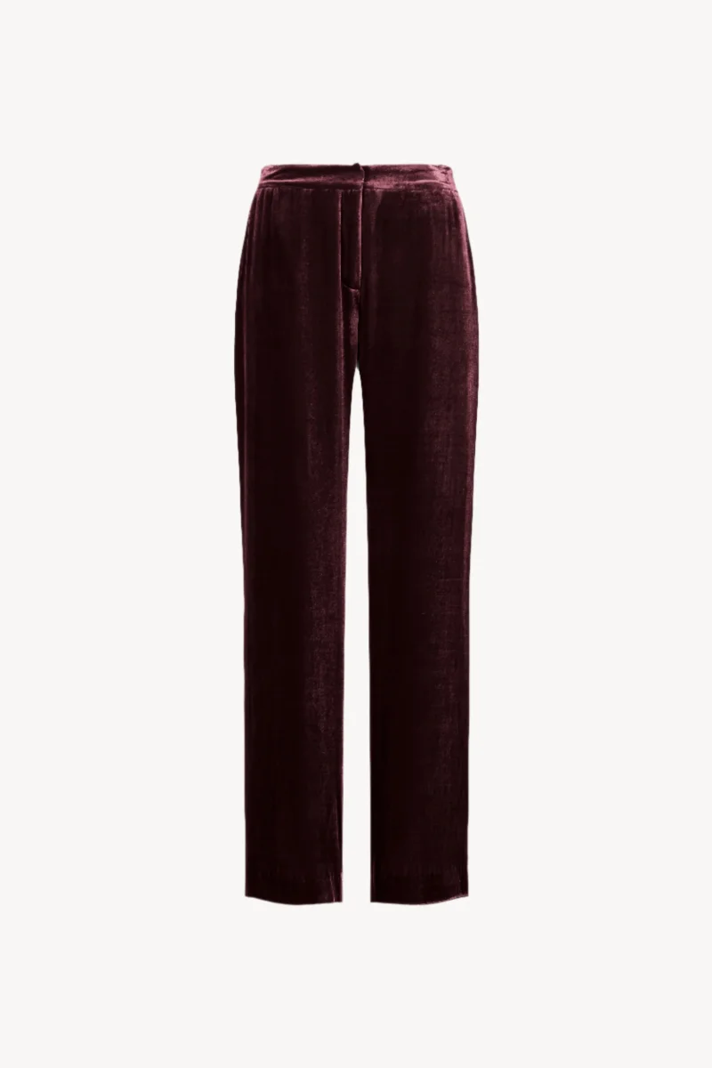 Pantalon droit en velours grenat – Image 2