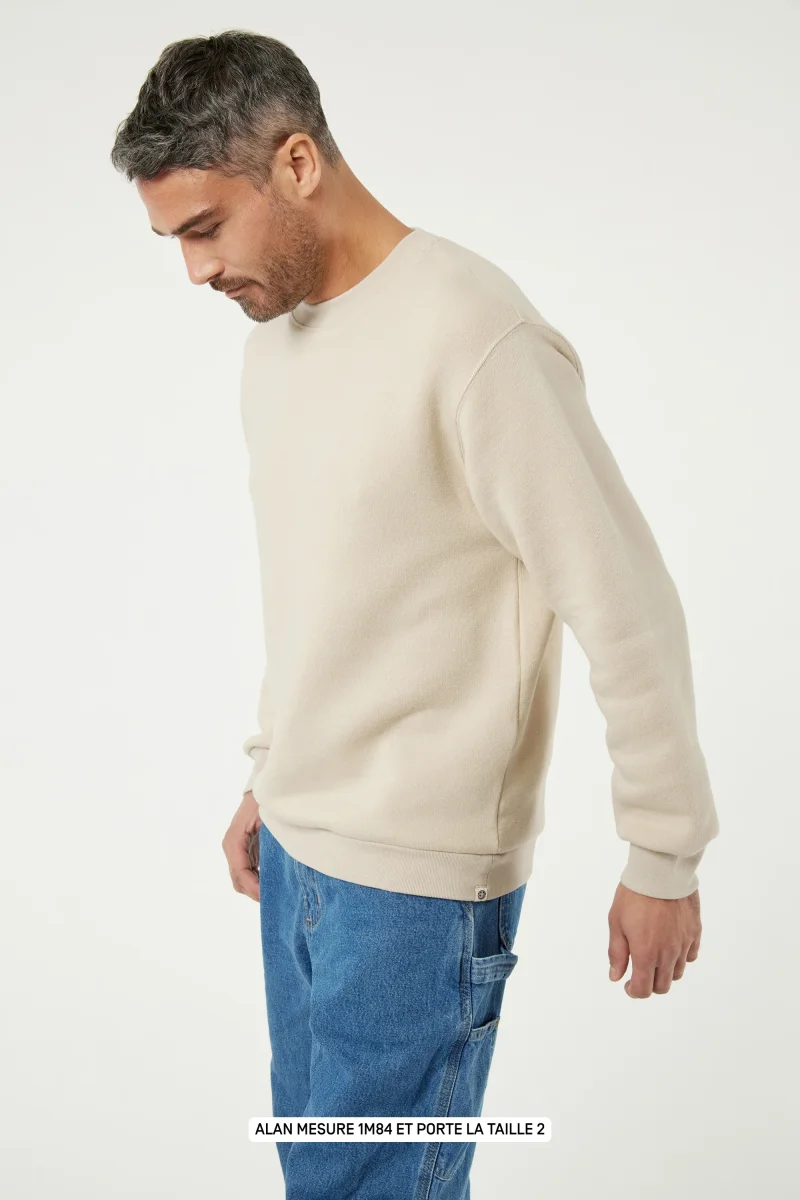 Belleville le sweat Rivedroite Club - Coton recyclé Ecru – Image 4