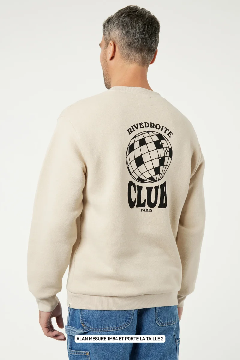 Belleville le sweat Rivedroite Club - Coton recyclé Ecru