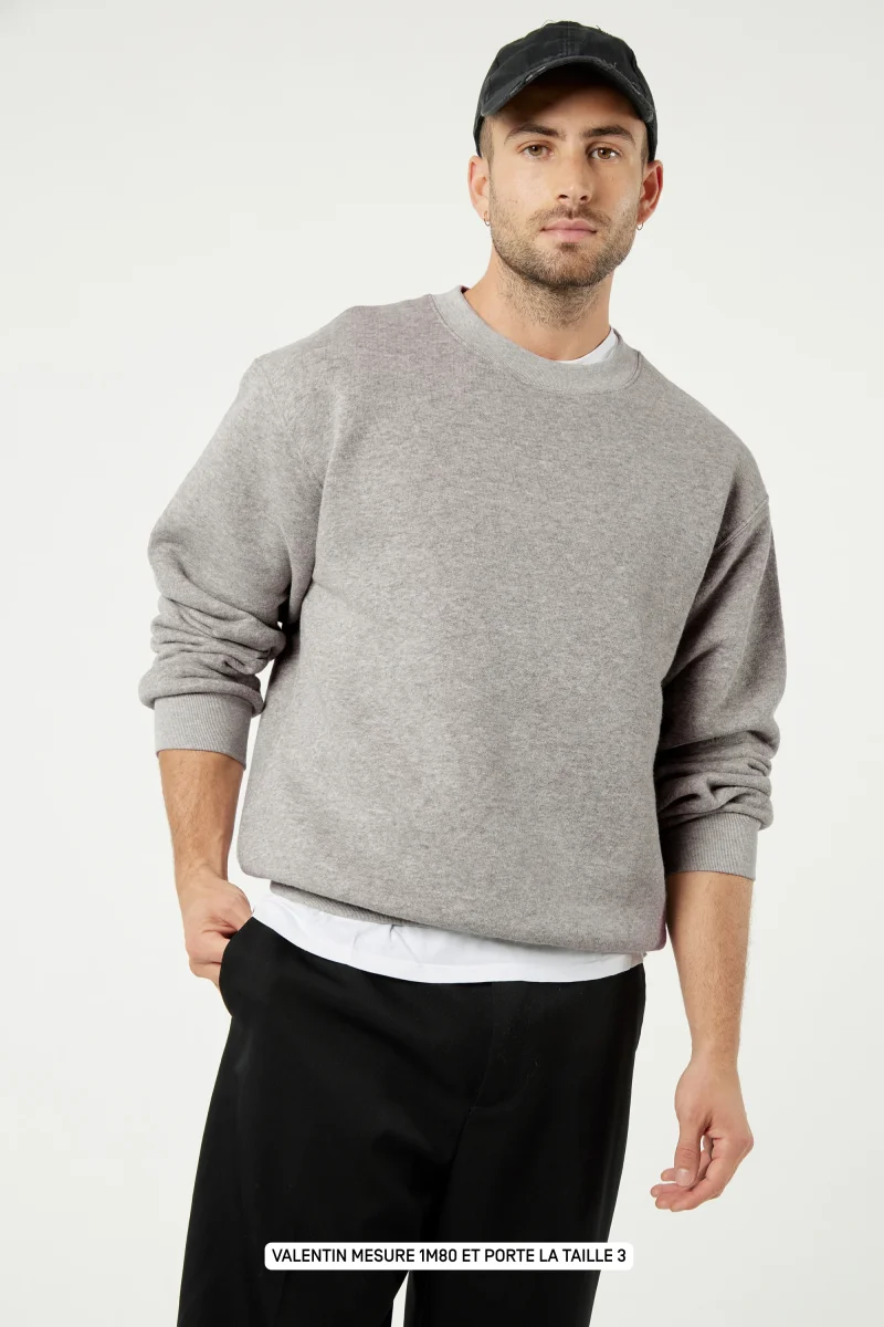 Belleville le sweat Paris is my hometown - Coton recyclé Gris Chiné – Image 3