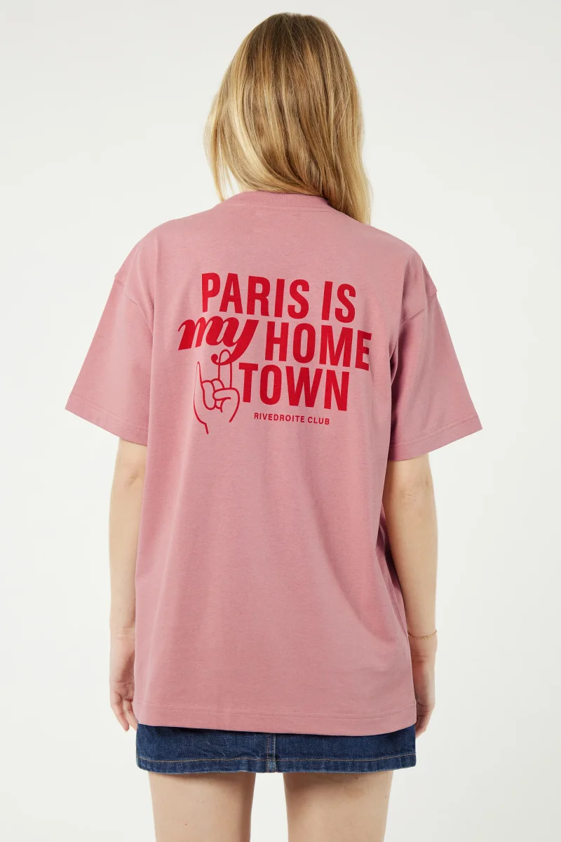 Pigalle le t-shirt Paris is my hometown - Coton recyclé Bois de Rose