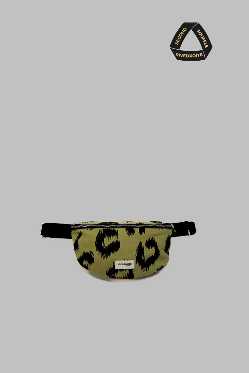 SECOND SOUFFLE │ Custine le sac banane - Coton Recyclé Léopard Olive Clair – Image 2
