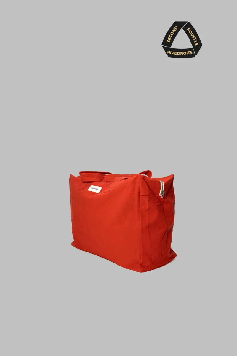 SECOND SOUFFLE │ Elzévir le grand sac weekend - Coton recyclé Red born to be alive – Image 3