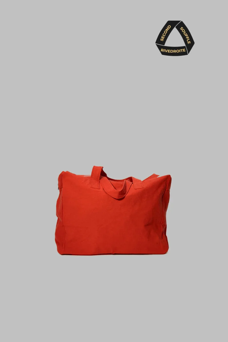SECOND SOUFFLE │ Elzévir le grand sac weekend - Coton recyclé Red born to be alive – Image 4