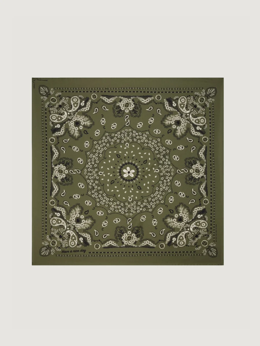Bandana Classique en Soie - KAKI - Petit Modèle – Image 2