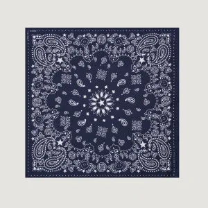 Bandana en Soie - STAR - NAVY - Petit Modèle