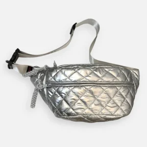 Sac banane métallisé en nylon matelassé Christine