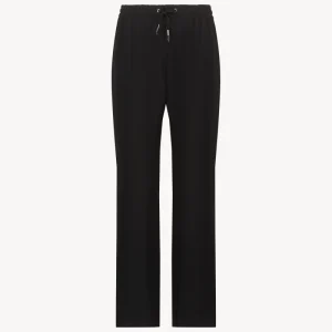 Pantalon Noir Fluide en Cordon Gros Grain